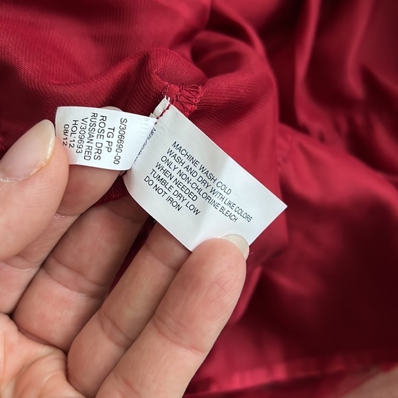 Gap Dark Red Holiday Dress Floral Tulle Roses Size 4 - Picture 6 of 7